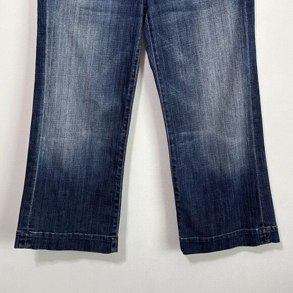 7 For All Mankind 7FAMK DOJO Crop Capri Jeans 28 Blue Casual Trendy Mid Rise - Picture 2 of 8